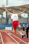 James Davies (Blackpool, Wyre & Fylde AC), under-20s long jump, Northern Championships, Sport City Manchester
